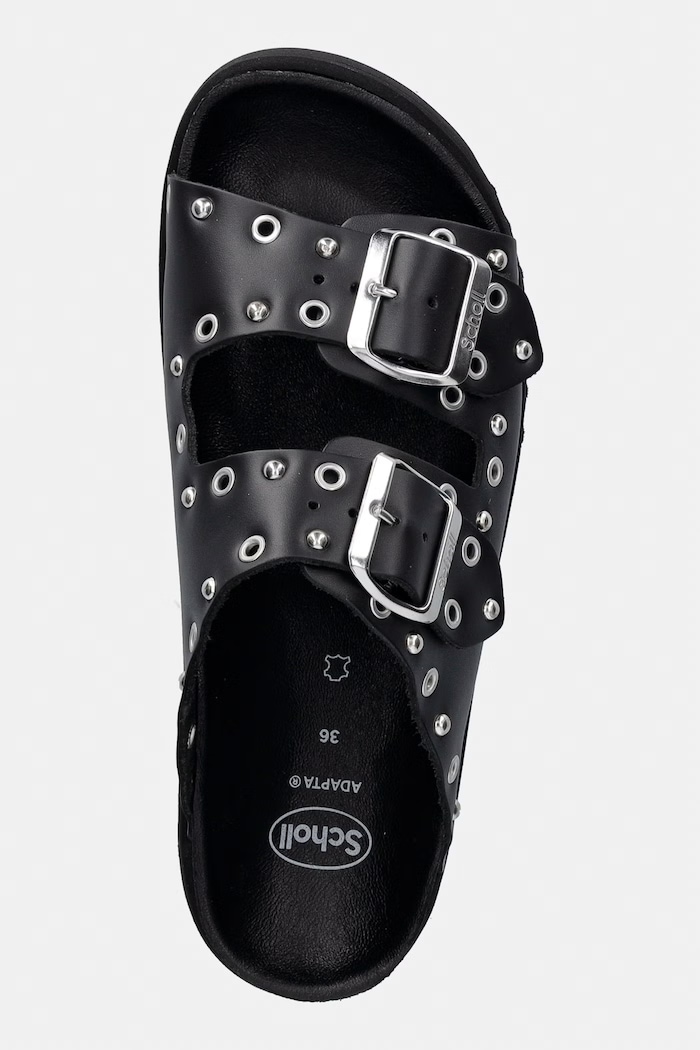 Scholl ciabatte slide in pelle BEATRIZ nero F006331004