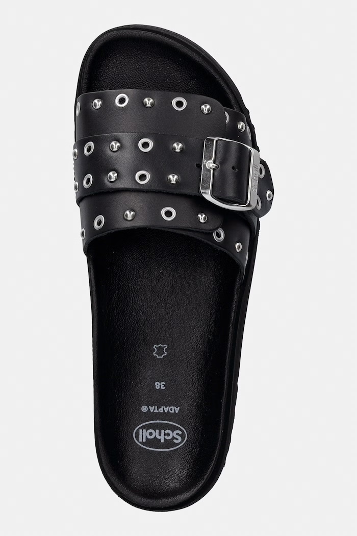 Scholl papuci pentru femei, din piele JOYCE negru F006501004