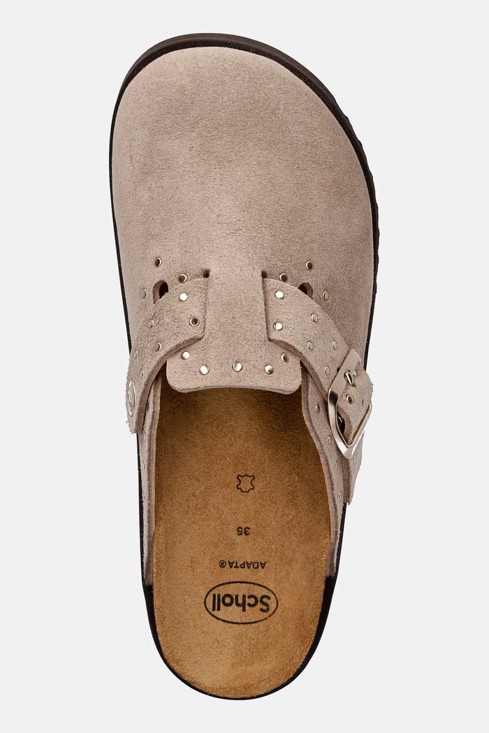 Scholl ciabatte slide da donna in scamoscio BEATRIZ beige F007152361