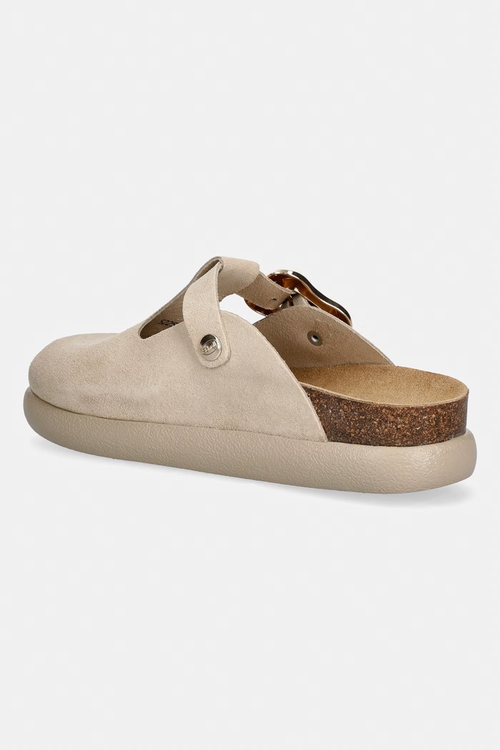 Obuv Scholl šľapky mules dámske semišové FLORA F007601171 béžová