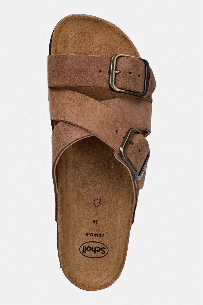 Scholl ciabatte slide in camoscio SELENE marrone F007741062