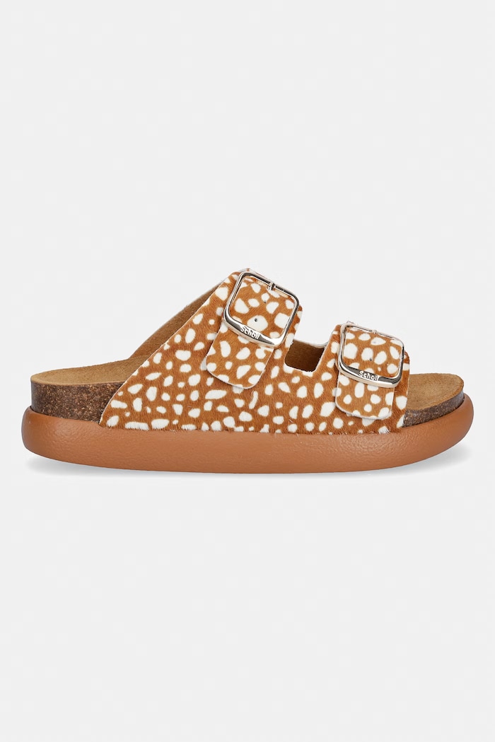 Scholl ciabatte slide in pelle NOELLE F012203916 marrone SS26