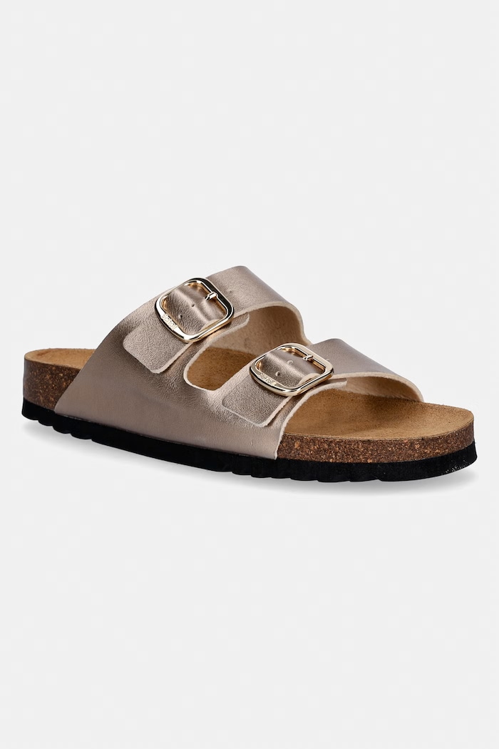 Scholl ciabatte slide JOSEPHINE finta pelle fiore oro F321681062