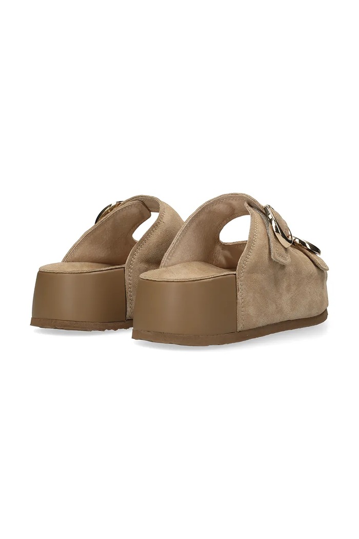 Obuwie Mexx klapki damskie zamszowe TULAYA SCARLETT Sandal MI001606661W beżowy