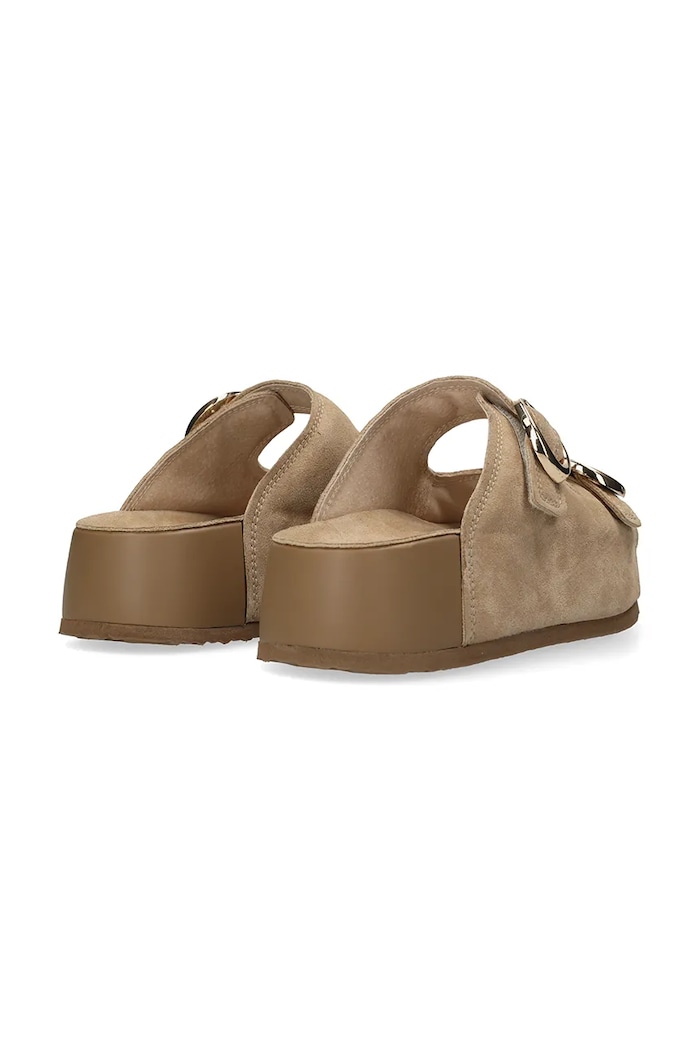 Obuwie Mexx klapki damskie zamszowe TULAYA SCARLETT Sandal MI001606661W beżowy