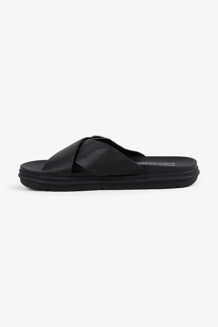 Emu Australia šľapky na plochom podpätku dámske koža Ebony čierna W13247.BLAK