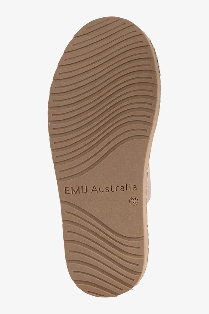 Emu Australia klapki na płaskim obcasie damskie zamszowe Scarlet W13267.BEIG