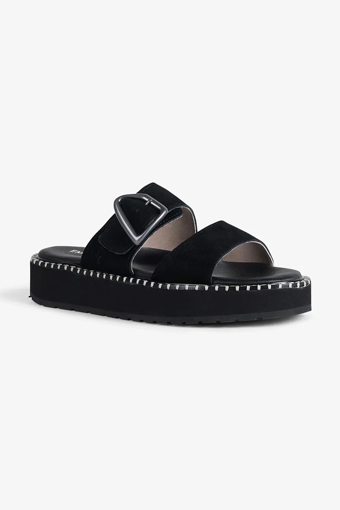 Emu Australia klapki na płaskim obcasie damskie zamszowe Scarlet W13267.BLAK czarny SS26