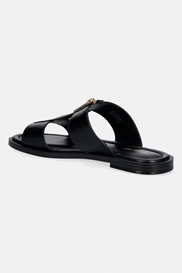 Obuv MICHAEL Michael Kors šľapky na plochom podpätku dámske kožené Berkley Flat Sandal 40S6BRFS1L.001 čierna