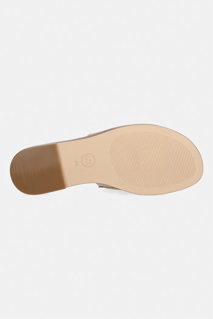 MICHAEL Michael Kors Σαγιονάρες Γυναικείες Δερμάτινες Erin Flat Sandal 40S6ERFS2M.740 χρυσαφί