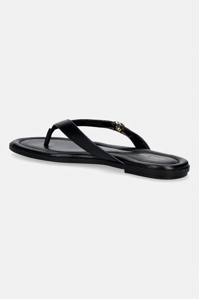 Încălțăminte MICHAEL Michael Kors șlapi pentru femei, din piele Erin Thong Sandal 40S6ERFS1L.001 negru