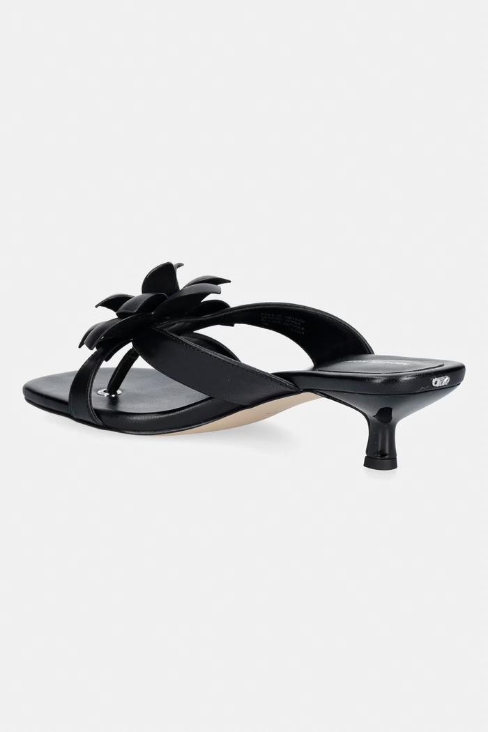 Обувки MICHAEL Michael Kors джапанки дамски от кожа Jacie Kitten Sandal 40S6JCMS3L.001 черен