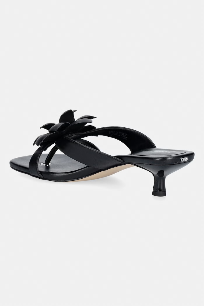 Обувки MICHAEL Michael Kors джапанки дамски от кожа Jacie Kitten Sandal 40S6JCMS3L.001 черен