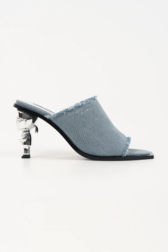 Karl Lagerfeld pantofle na vysokém podpatku dámské Karl Nft Heel modrá KL39106D.DAB