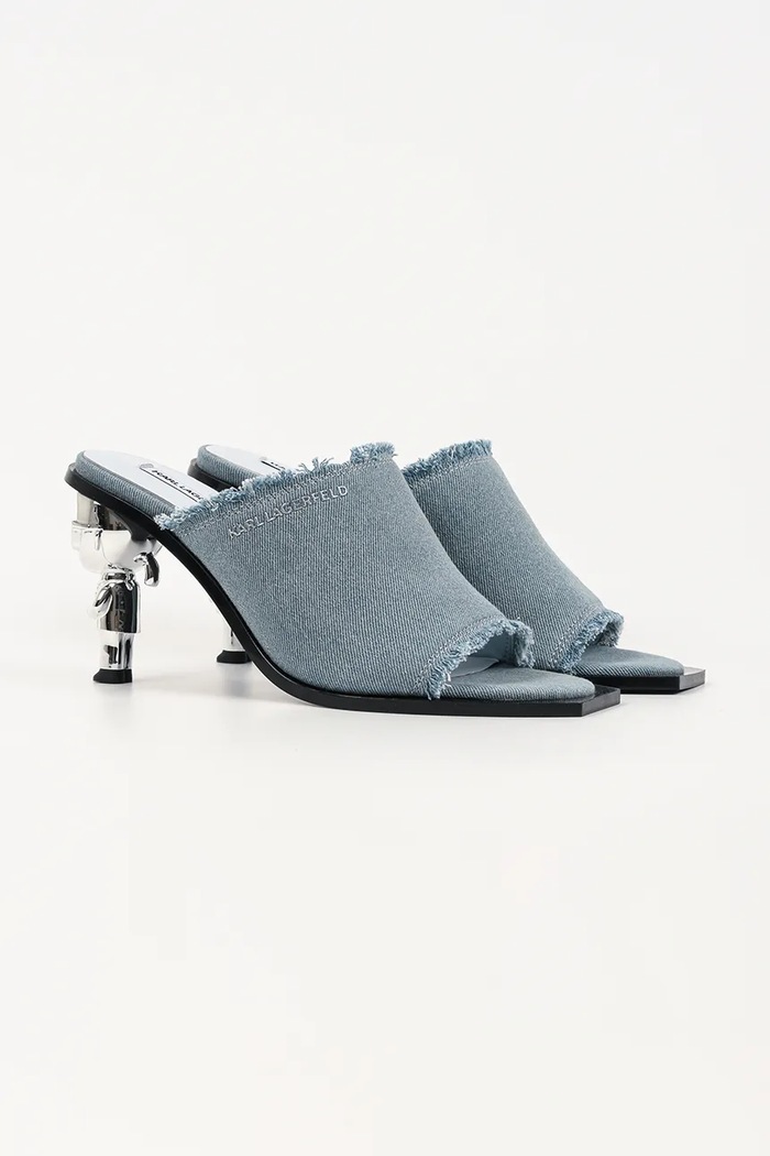 Karl Lagerfeld pantofle na vysokém podpatku dámské Karl Nft Heel KL39106D.DAB modrá SS26