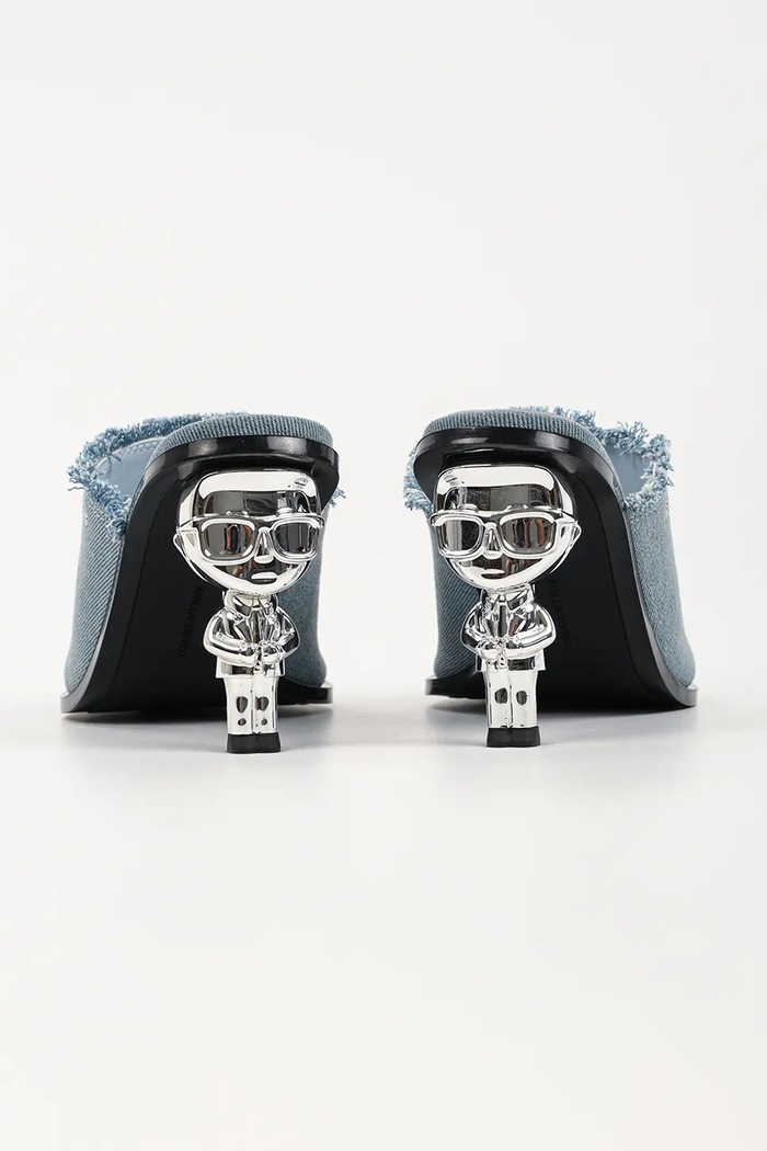 Boty Karl Lagerfeld pantofle na vysokém podpatku dámské Karl Nft Heel KL39106D.DAB modrá