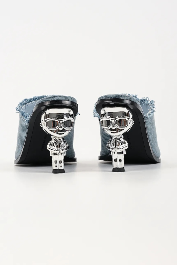 Boty Karl Lagerfeld pantofle na vysokém podpatku dámské Karl Nft Heel KL39106D.DAB modrá