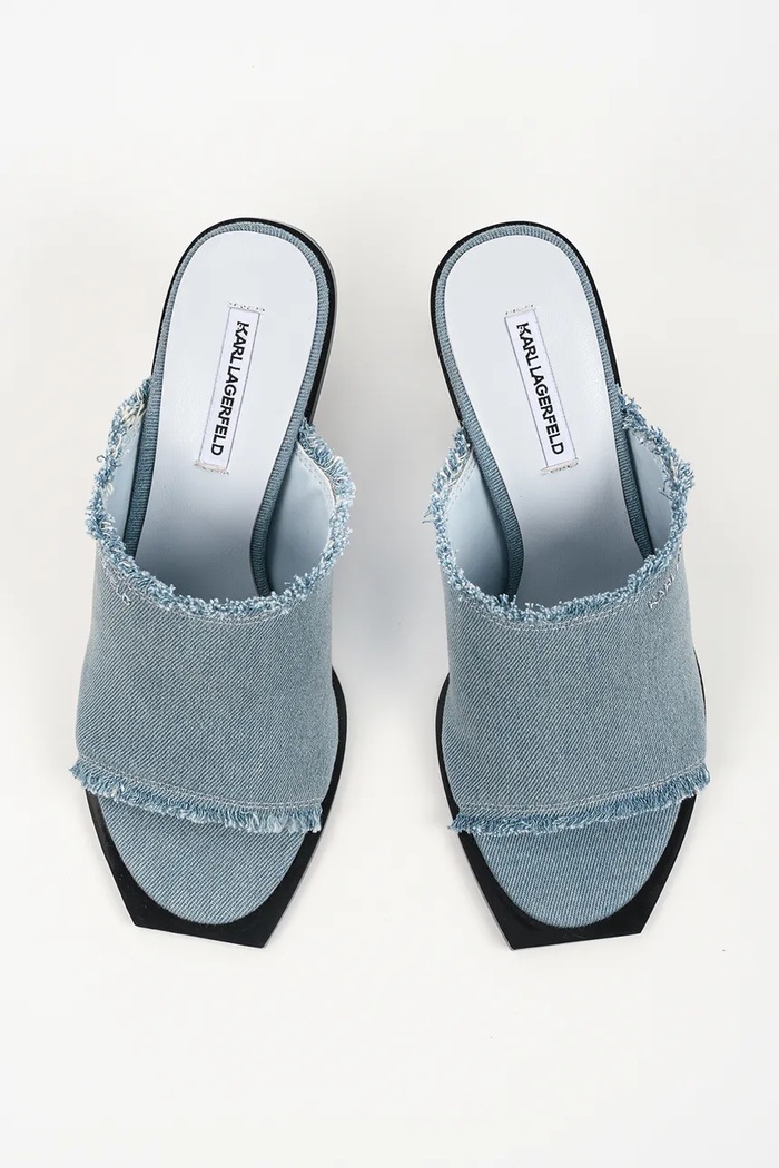 Karl Lagerfeld pantofle na vysokém podpatku dámské Karl Nft Heel modrá KL39106D.DAB