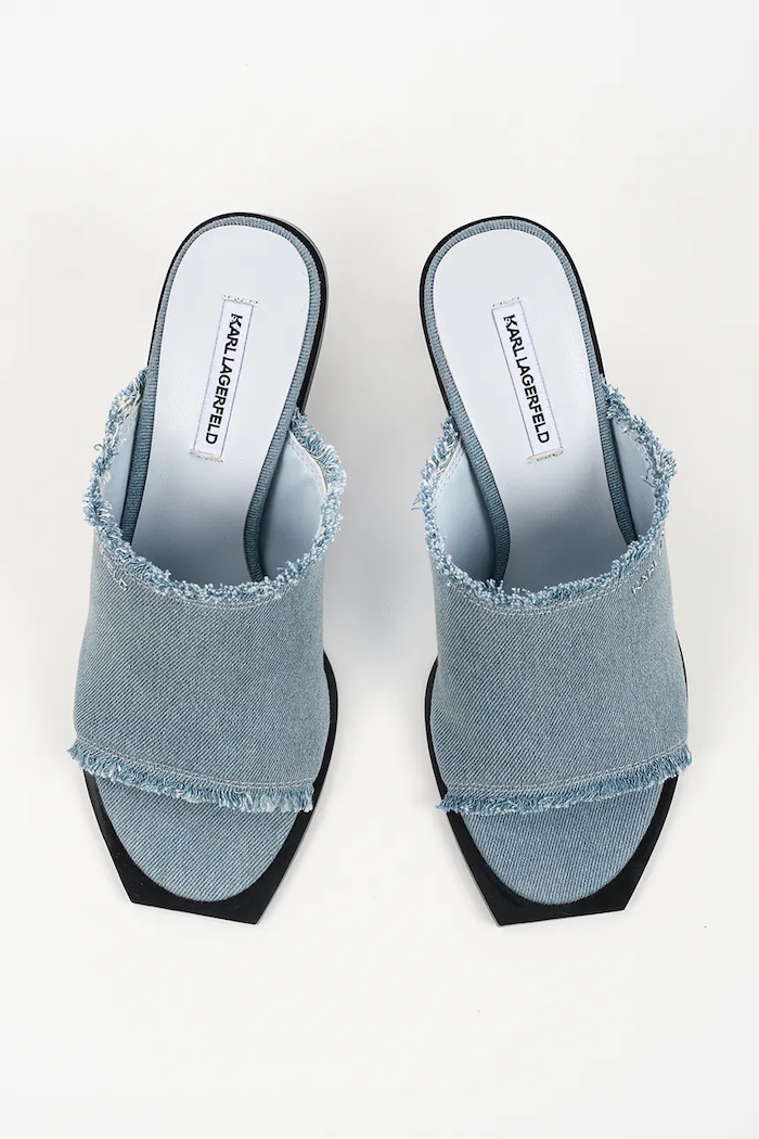 Karl Lagerfeld pantofle na vysokém podpatku dámské Karl Nft Heel modrá KL39106D.DAB