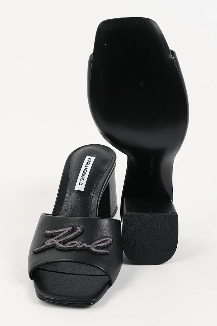 Kožené šľapky Karl Lagerfeld Plaza Ii KL32400.000 čierna