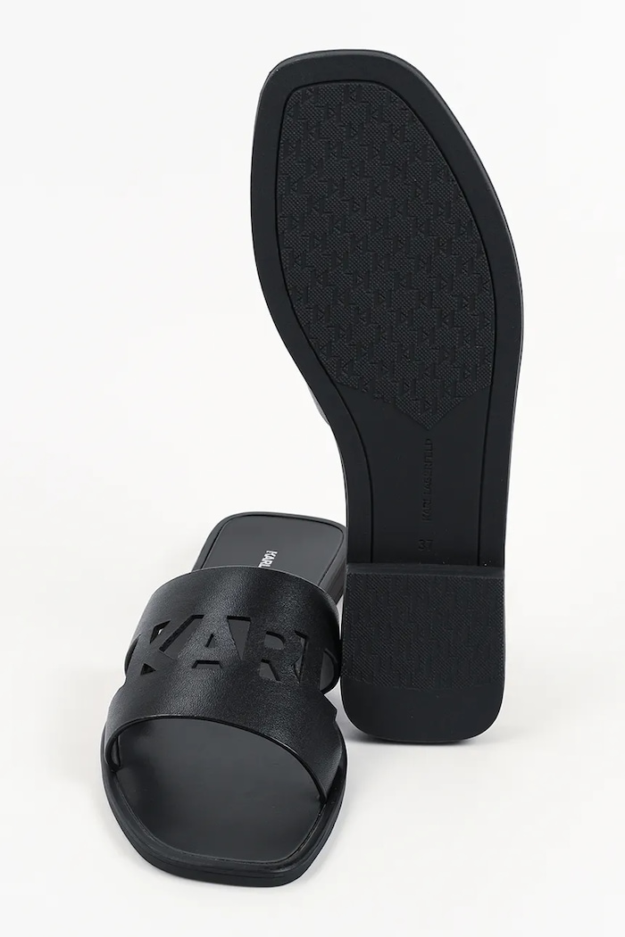 Karl Lagerfeld ciabatte slide in pelle Skoot Iii KL80405C.00X nero