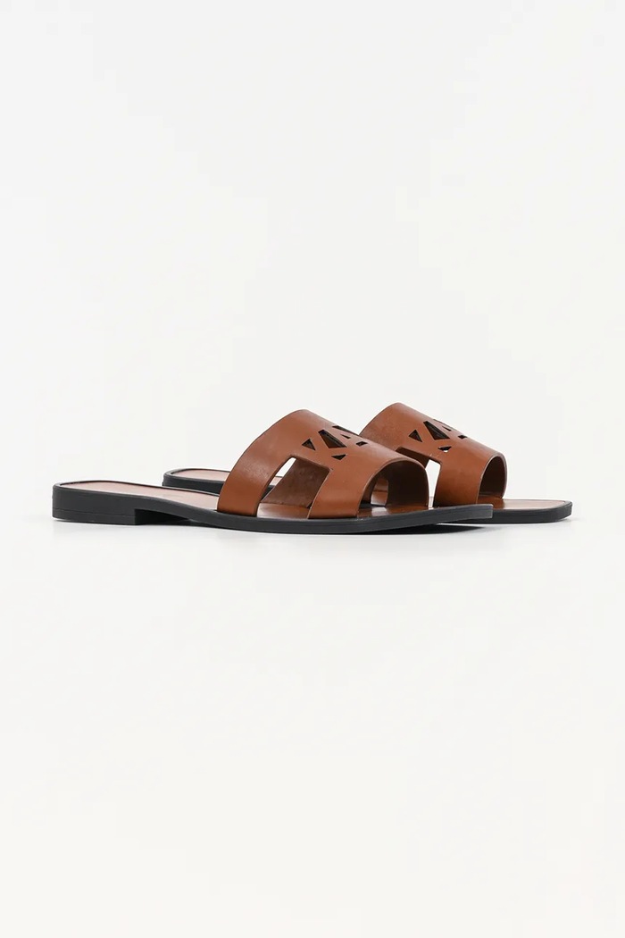Karl Lagerfeld dámske kožené šľapky mules Skoot Iii KL80405C.022 hnedá SS26