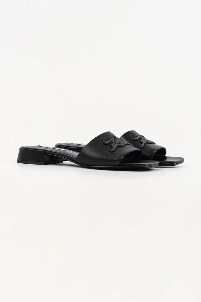 Kožené šľapky Karl Lagerfeld Petalo Ii KL80700C.000 čierna SS26