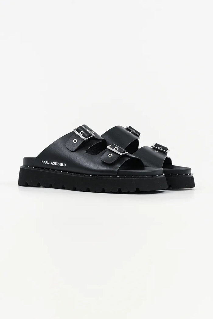 Karl Lagerfeld šľapky dámske kožené Kaia KL81506.000 čierna SS26