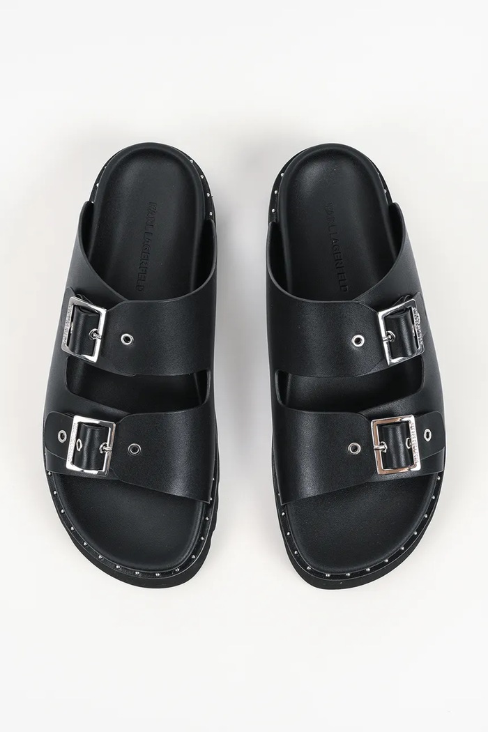 Karl Lagerfeld šľapky dámske kožené Kaia čierna KL81506.000