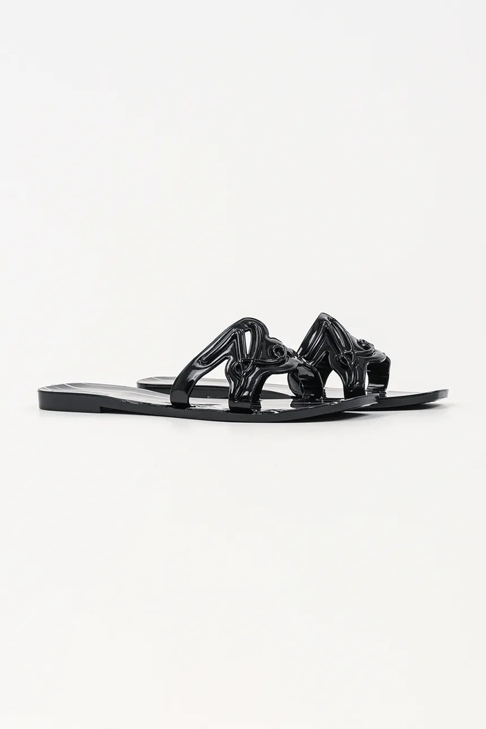 Karl Lagerfeld dámske šľapky na plochom podpätku Jelly KL80008C.V01 čierna SS26