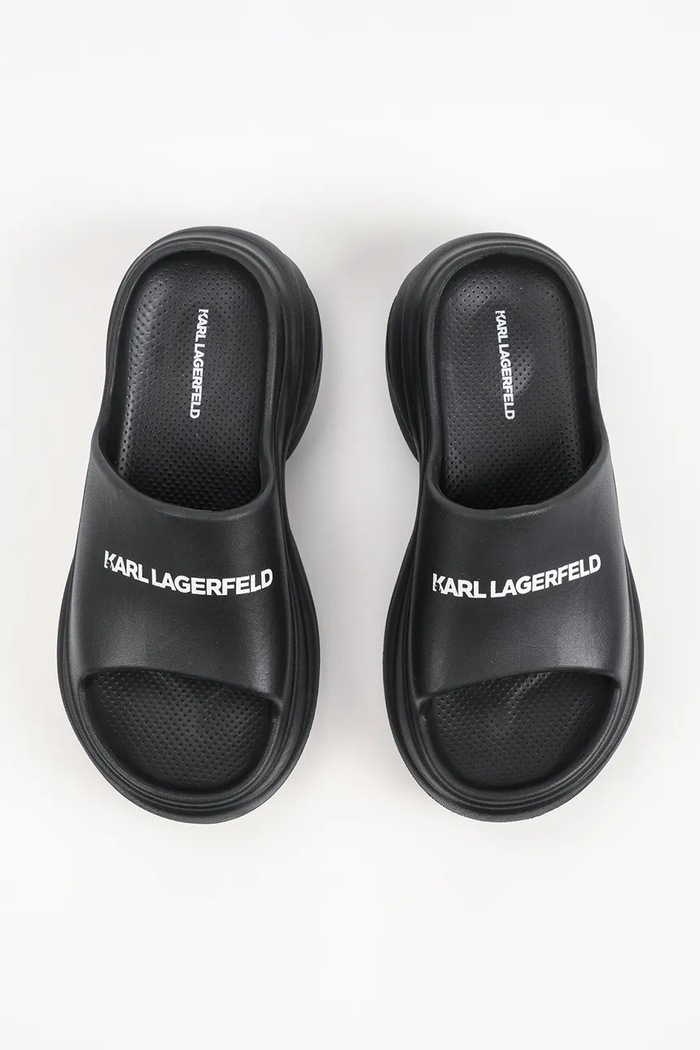 Karl Lagerfeld šľapky na platforme dámske Kontour Slide čierna KL88900A.V00