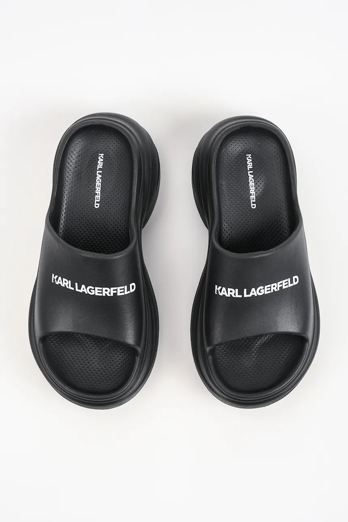 Karl Lagerfeld šľapky na platforme dámske Kontour Slide čierna KL88900A.V00