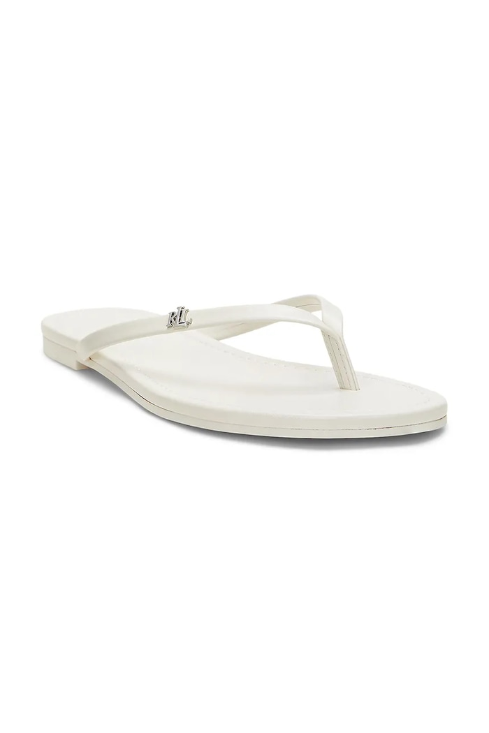 Lauren Ralph Lauren șlapi pentru femei, din piele Raquel 802953931009.100 bej SS26
