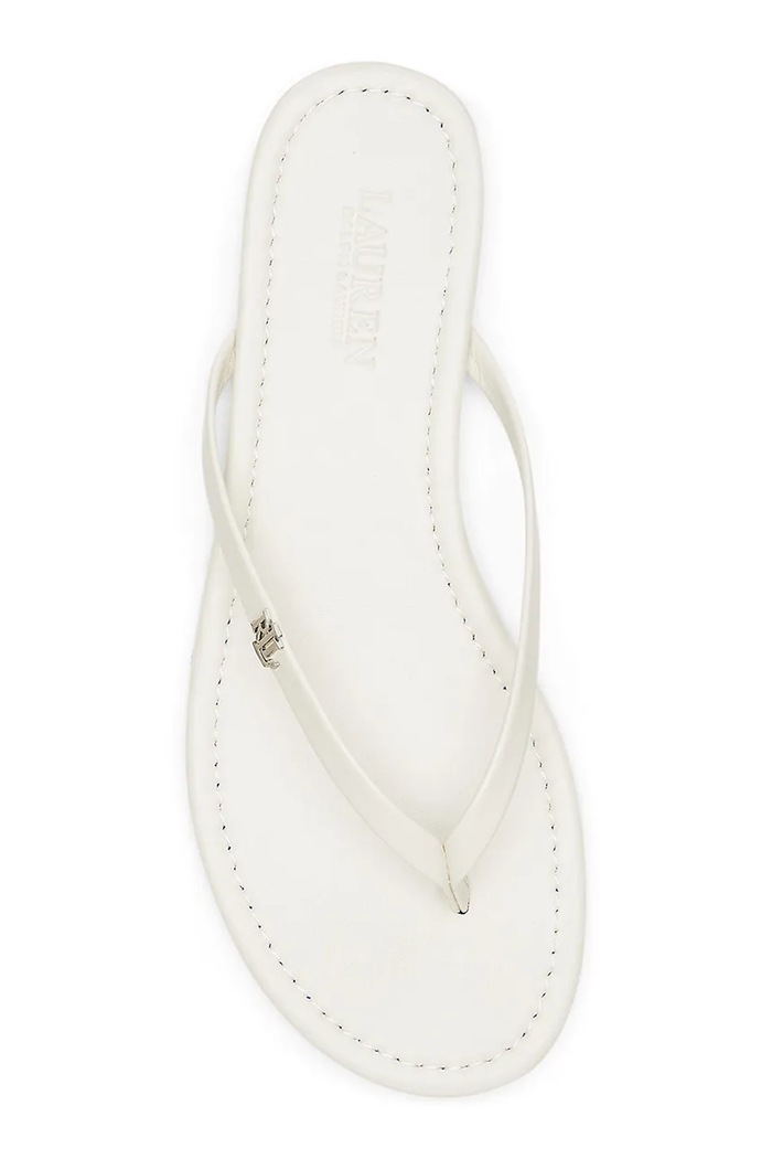 Încălțăminte Lauren Ralph Lauren șlapi pentru femei, din piele Raquel 802953931009.100 bej