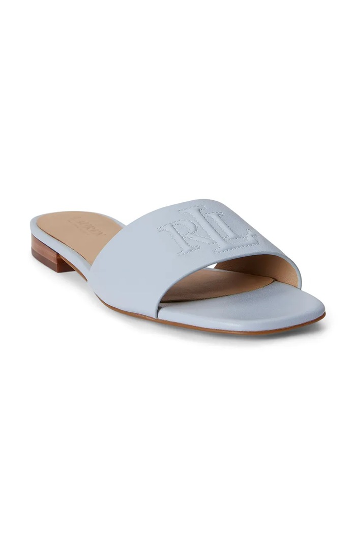 Lauren Ralph Lauren шлёпанцы для женщин из кожи Everley Sld 802959143011.400 голубой SS26