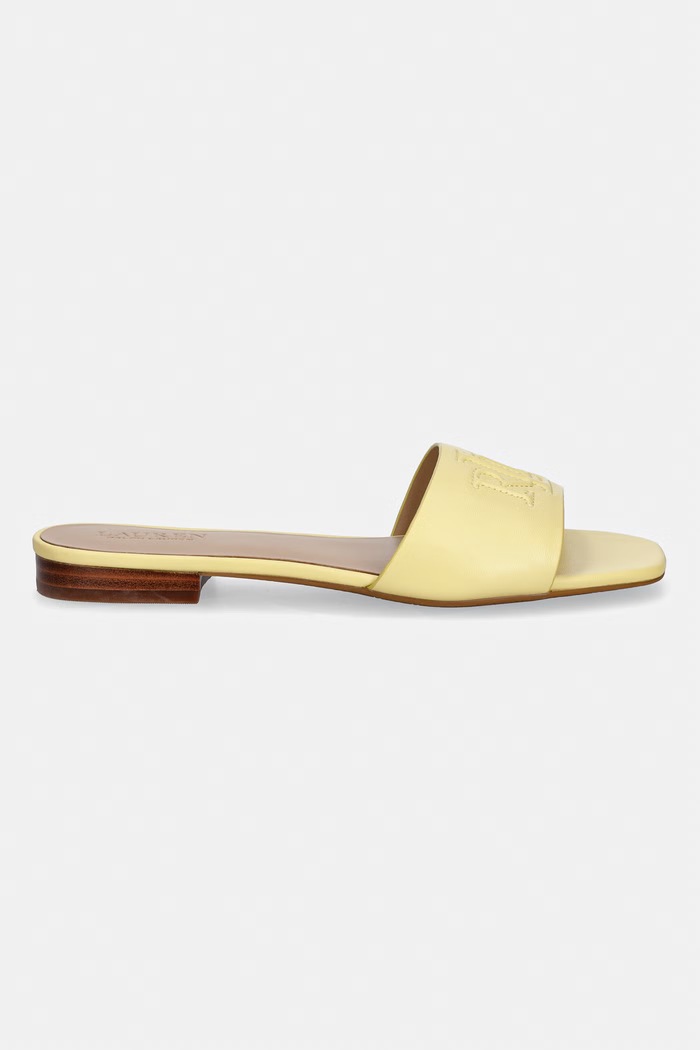 Lauren Ralph Lauren női bőr papucs Everley Sld 802959143012.700 sárga SS26