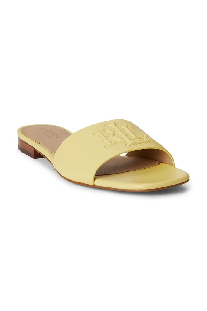 Lauren Ralph Lauren шльопанці жіночі шкіряні Everley Sld 802959143012.700 жовтий SS26