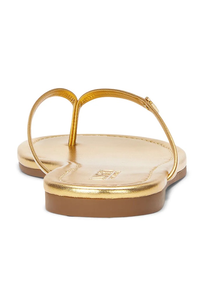 Lauren Ralph Lauren șlapi pentru femei, din piele Raquel aur 802959563001.710