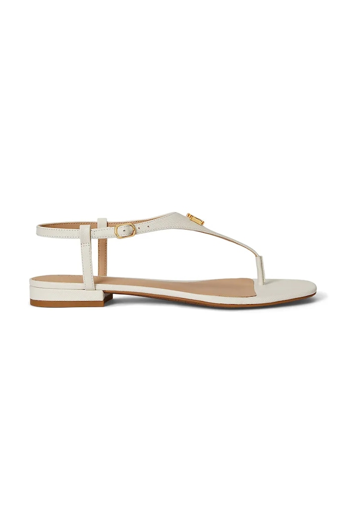 Lauren Ralph Lauren sandale pentru femei, din piele Everley 2 bej 802982881004.100