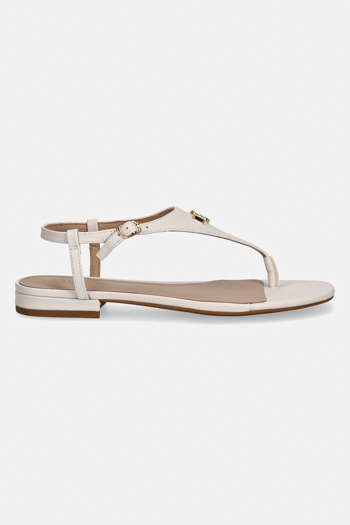 Lauren Ralph Lauren sandały damskie skórzane Everley 2 802982881004.100 beżowy SS26
