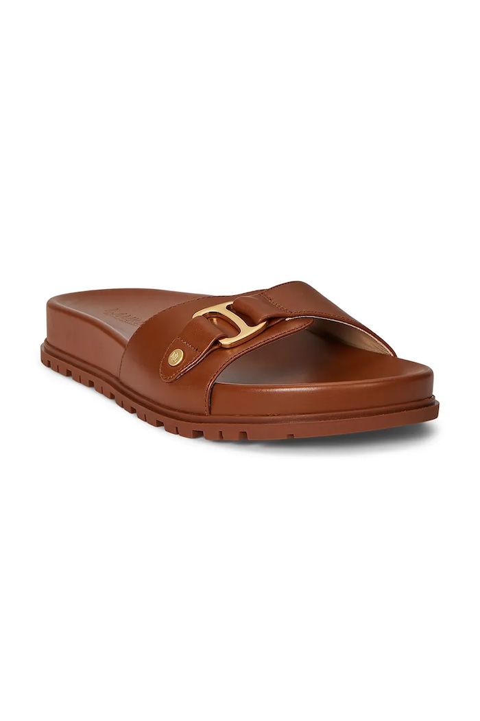 Lauren Ralph Lauren klapki damskie skórzane Tasha Slide 802982883001.200 brązowy SS26