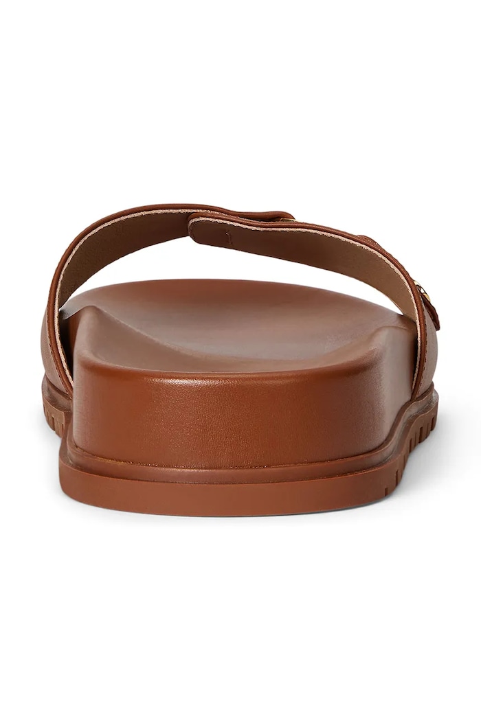 Lauren Ralph Lauren Джапанки женски кожени Tasha Slide кафяв 802982883001.200