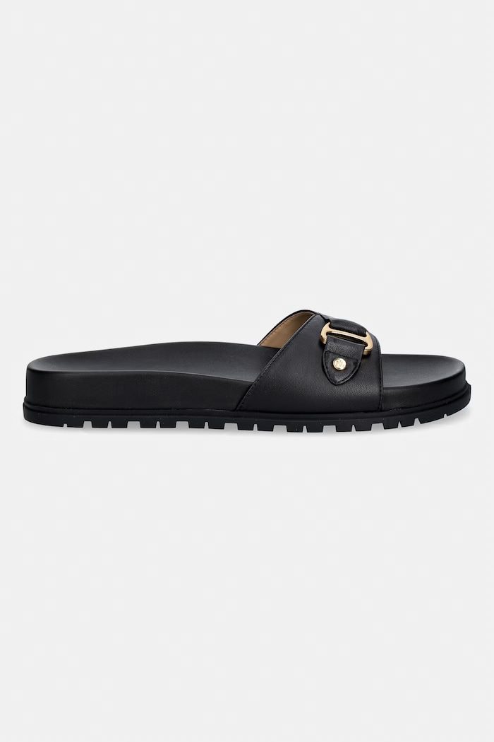 Lauren Ralph Lauren Σαγιονάρες Γυναικείες Δερμάτινες Tasha Slide 802982883002.001 μαύρο SS26