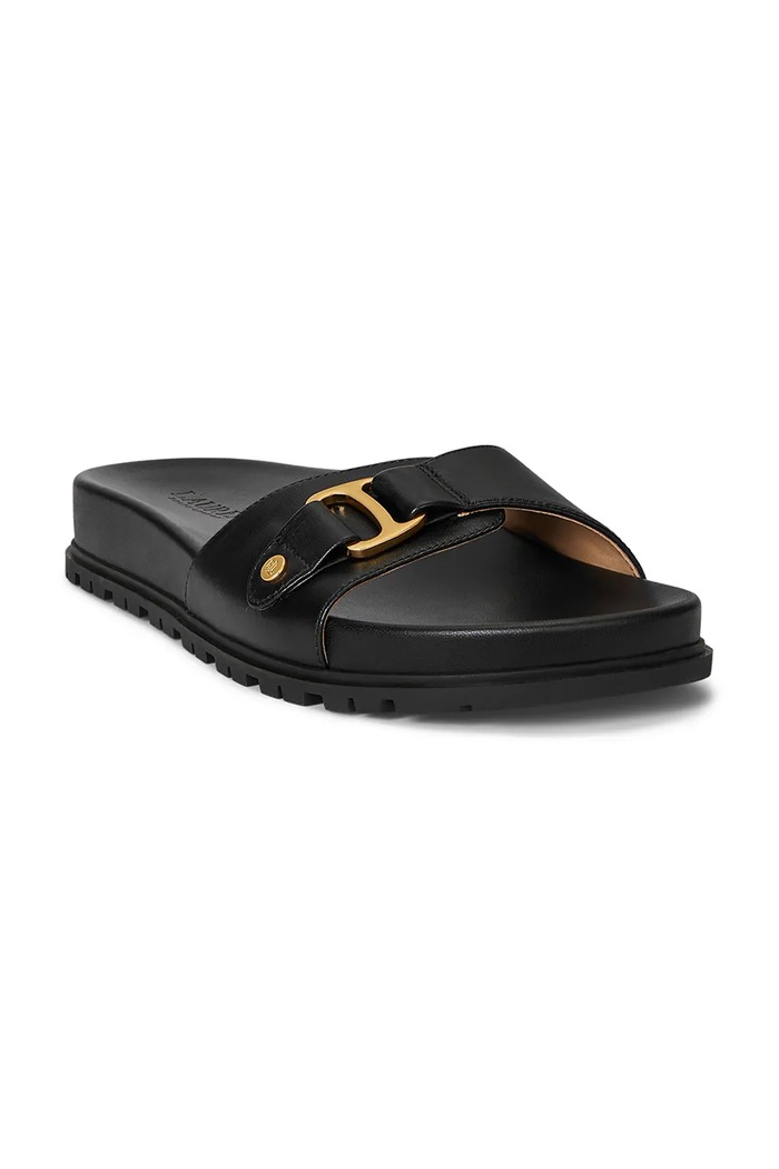 Lauren Ralph Lauren klapki damskie skórzane Tasha Slide 802982883002.001 czarny SS26