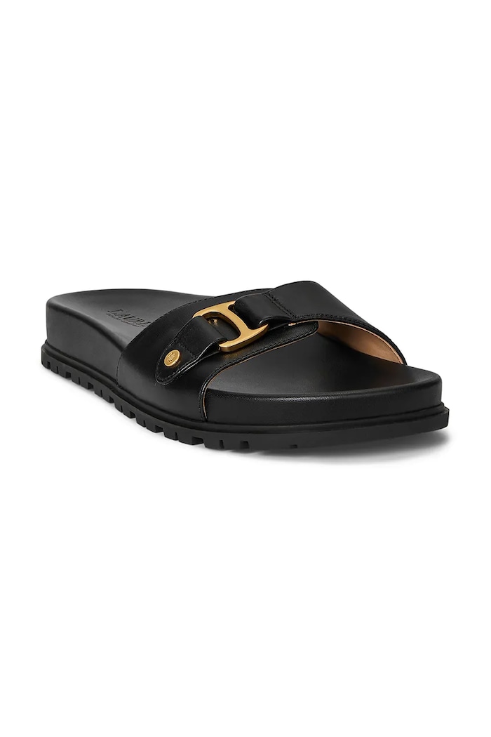 Lauren Ralph Lauren šľapky dámske kožené Tasha Slide 802982883002.001 čierna SS26