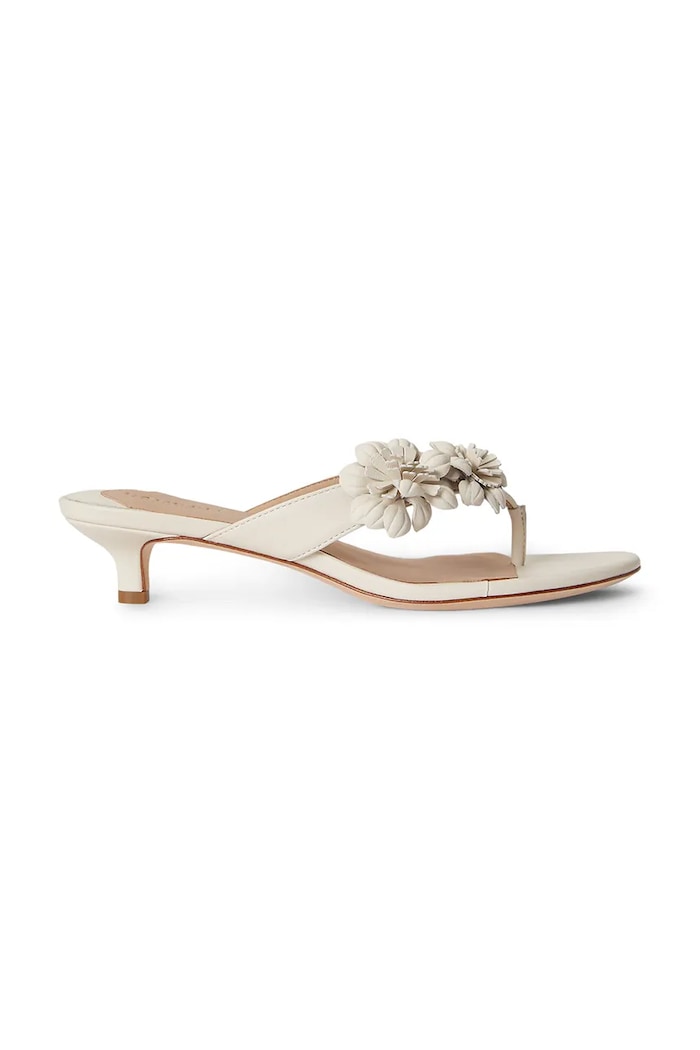 Lauren Ralph Lauren вьетнамки для женщин кожаные Frncsa Flwr бежевый 802P10399001.100