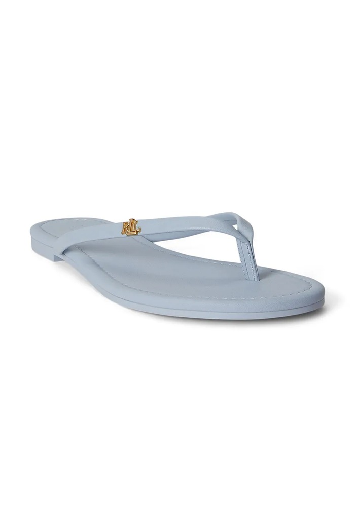 Lauren Ralph Lauren šľapky dámske kožené Raquel 802953931012.400 modrá SS26