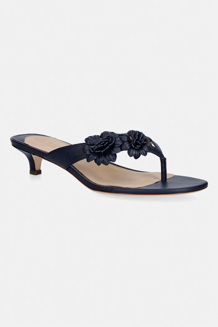 Lauren Ralph Lauren japonki damskie skórzane Frncsa Flwr granatowy 802P10399002.410