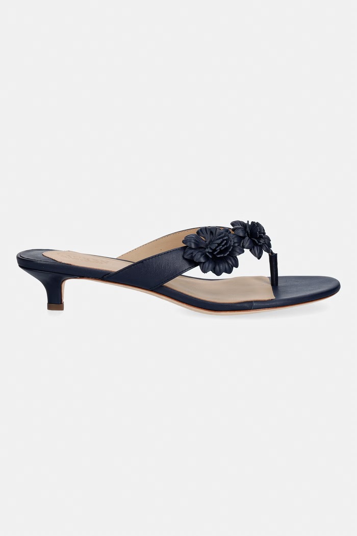 Lauren Ralph Lauren japonki damskie skórzane Frncsa Flwr 802P10399002.410 granatowy SS26