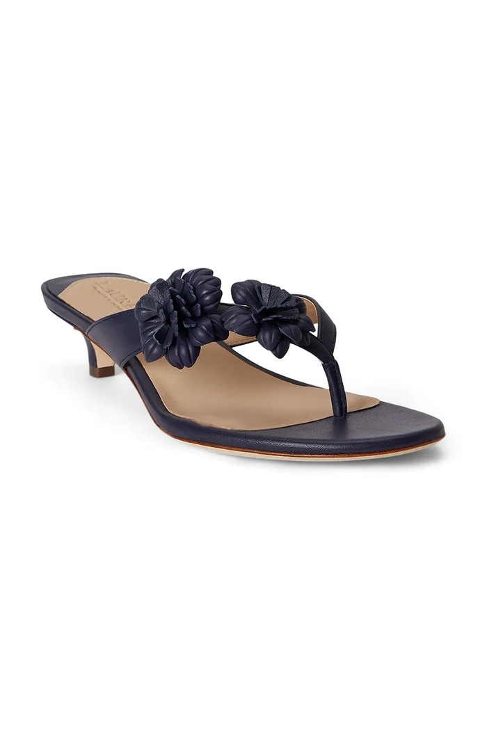 Lauren Ralph Lauren japanke za žene kožne Frncsa Flwr 802P10399002.410 mornarsko plava SS26